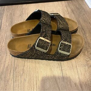 Birkenstock Arizona Madrid Shiny Python Block sandals